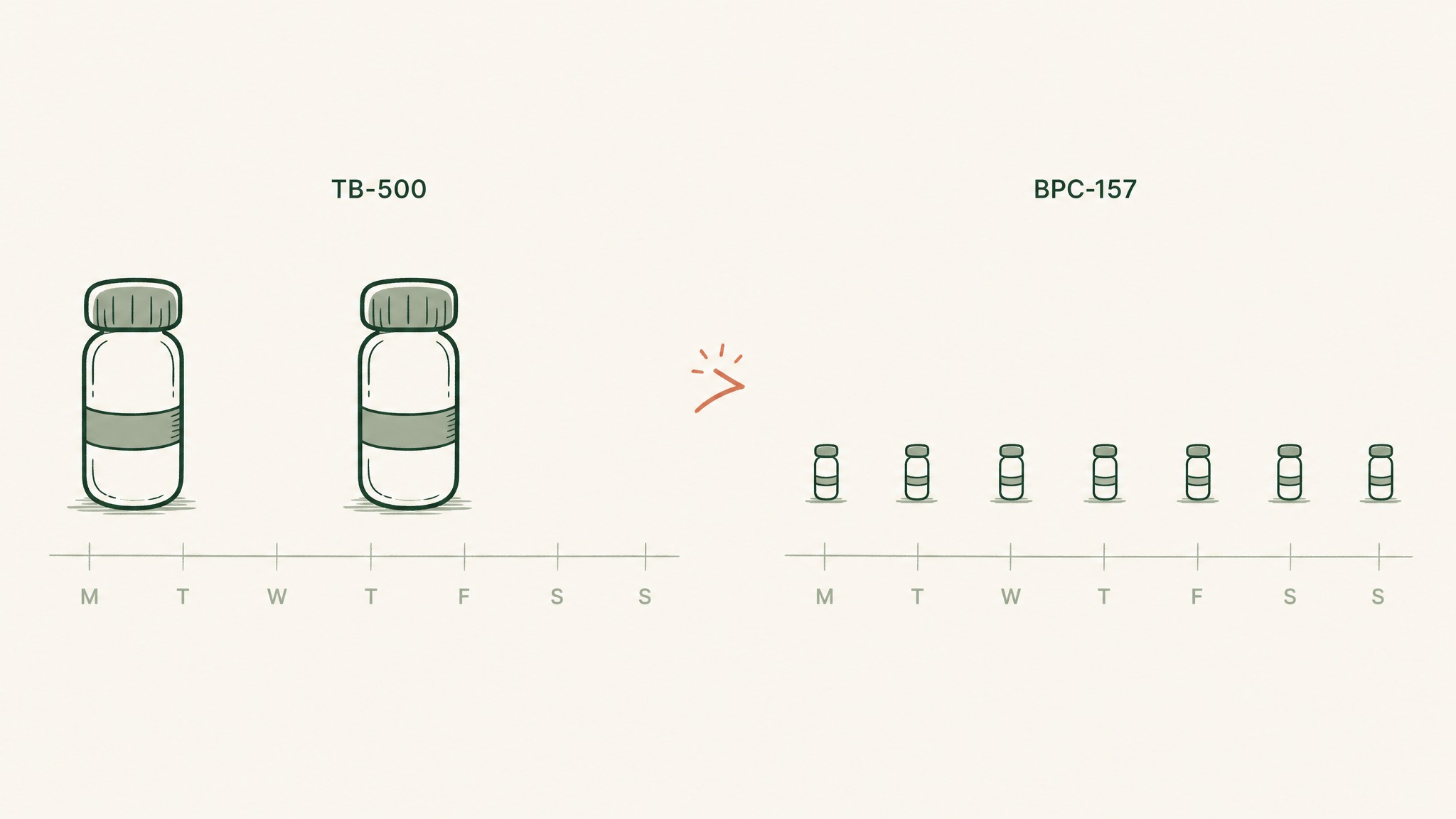 How does TB-500 dosing compare with BPC-157?