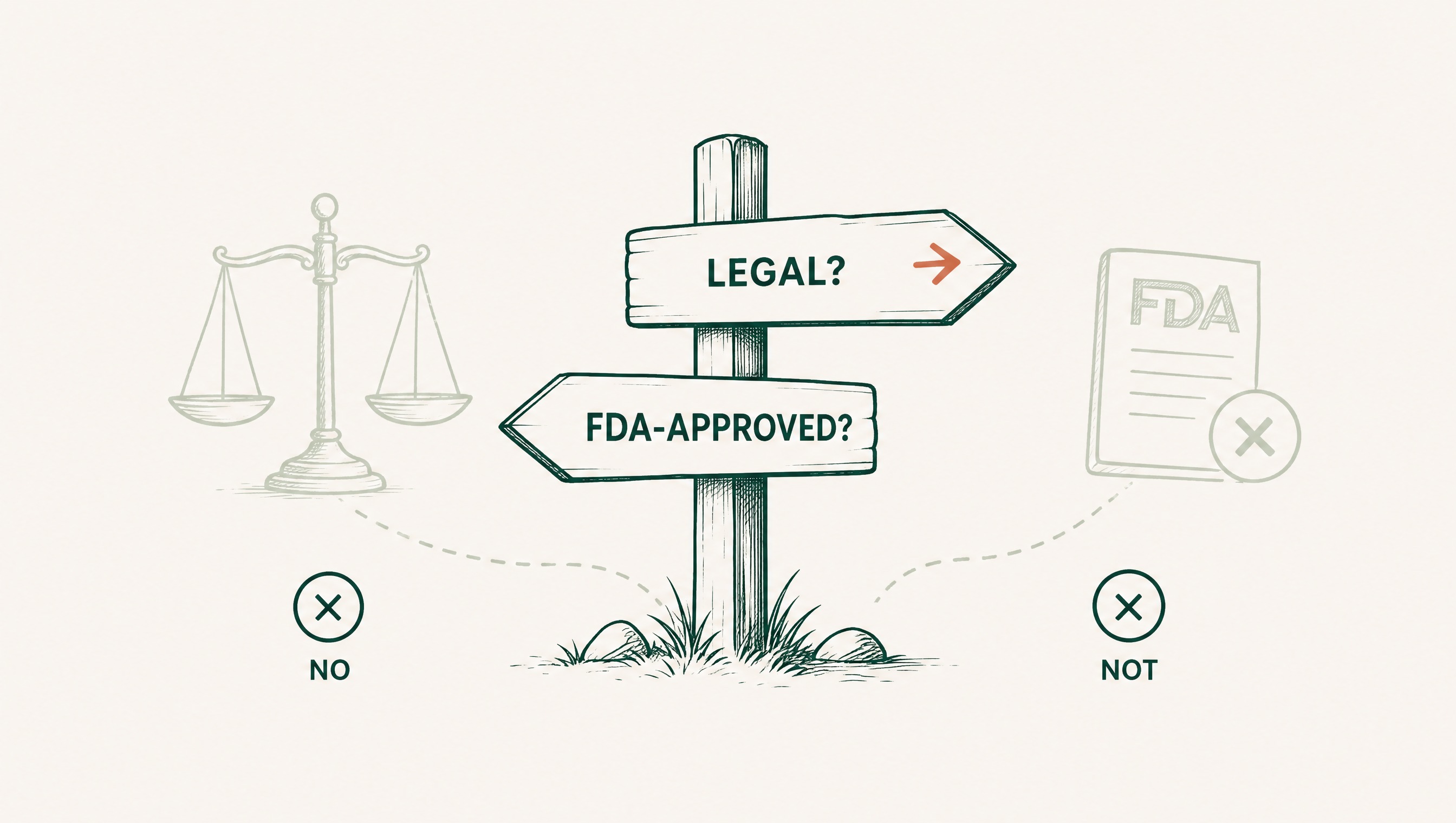 Is AOD9604 legal or FDA-approved in 2026?