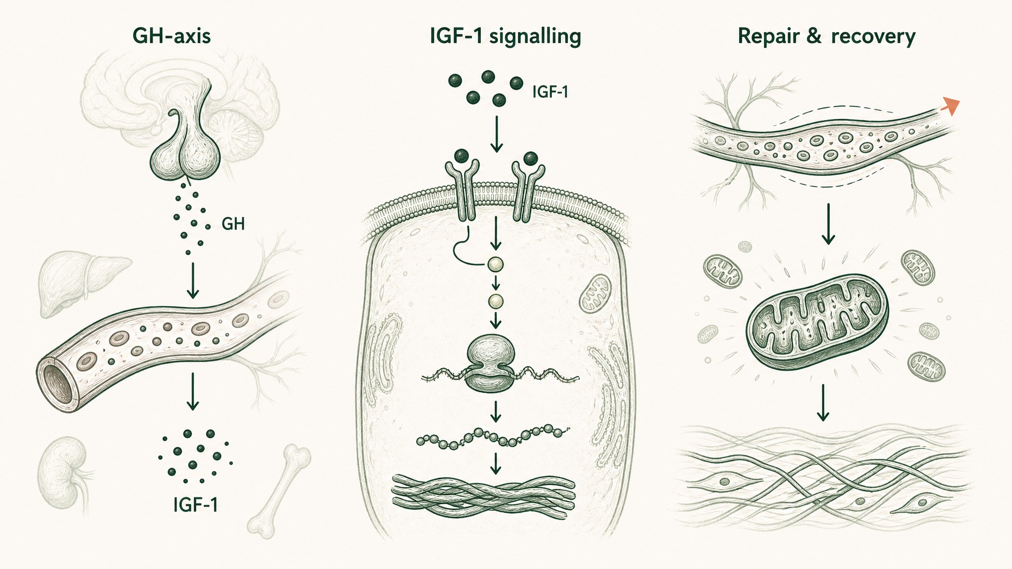 How do peptides influence muscle growth?